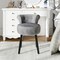 Velvet Vanity Chair with Tufted Back Rubber Wood Frame Small Makeup Stool for Bedroom